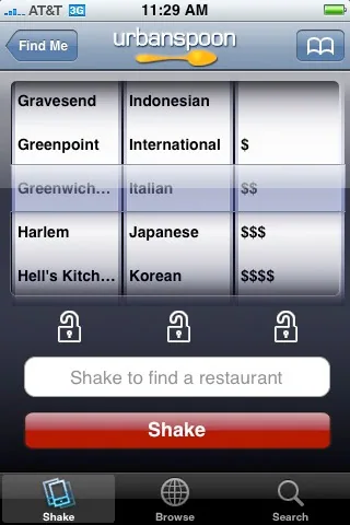 Urbanspoon: Shake It