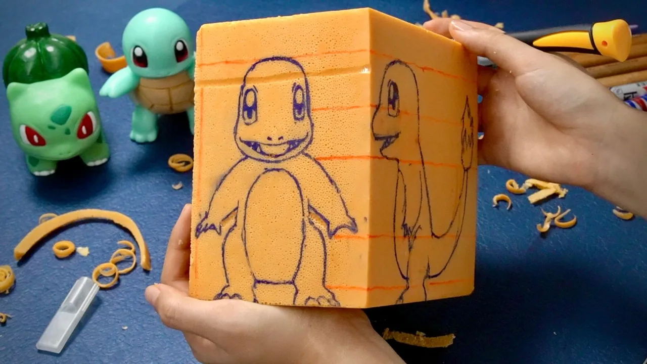 Carving a Wild Charmander from Soap