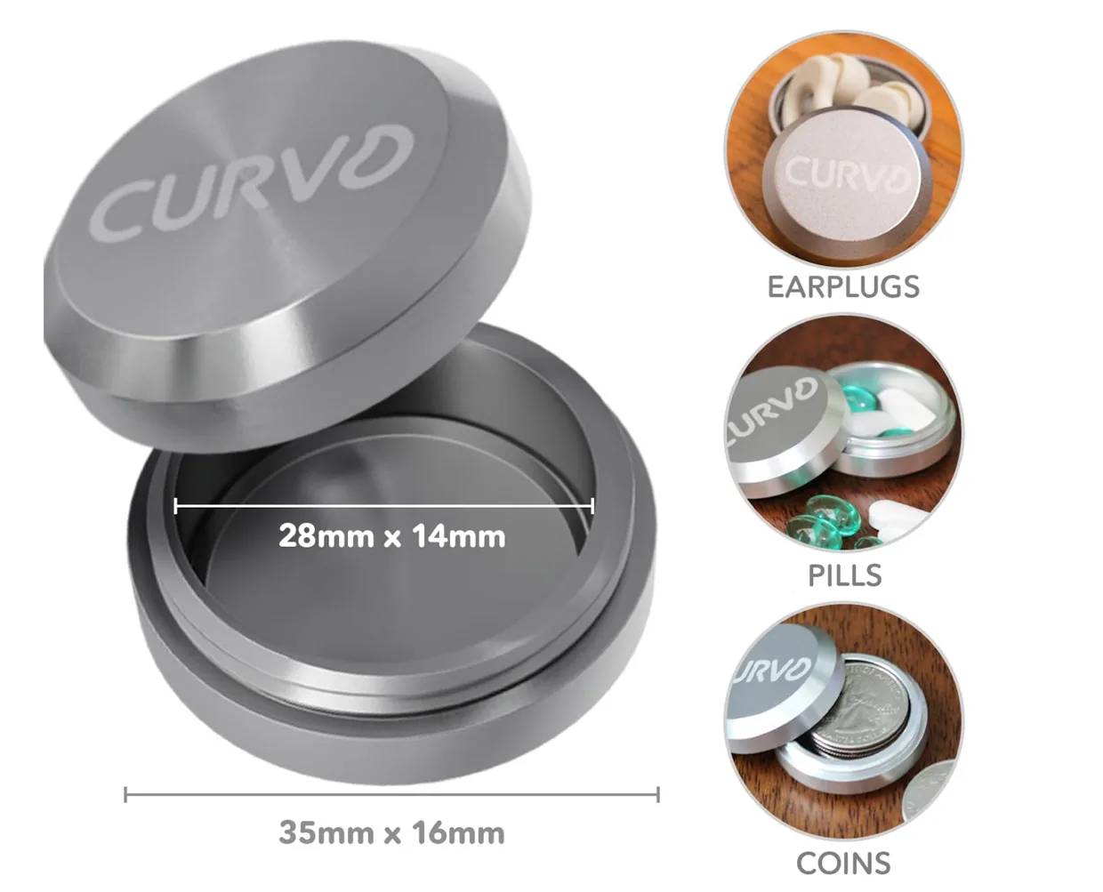 CURVD Keychain Pill Case