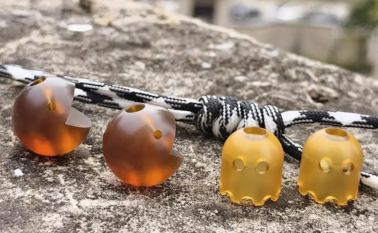 Pac and Ghost Paracord Lanyard Beads