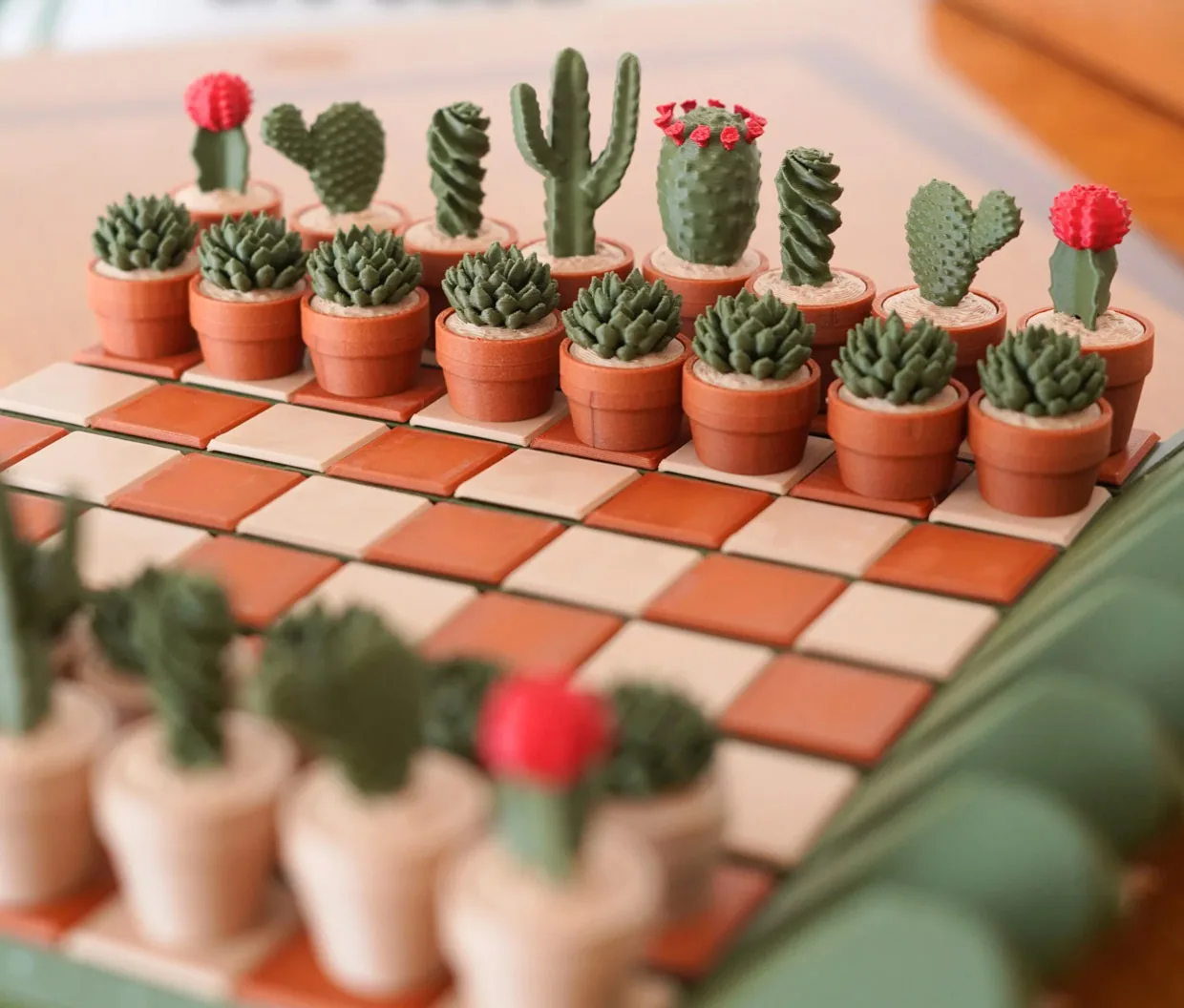 Roll-out Cacti Chess Set