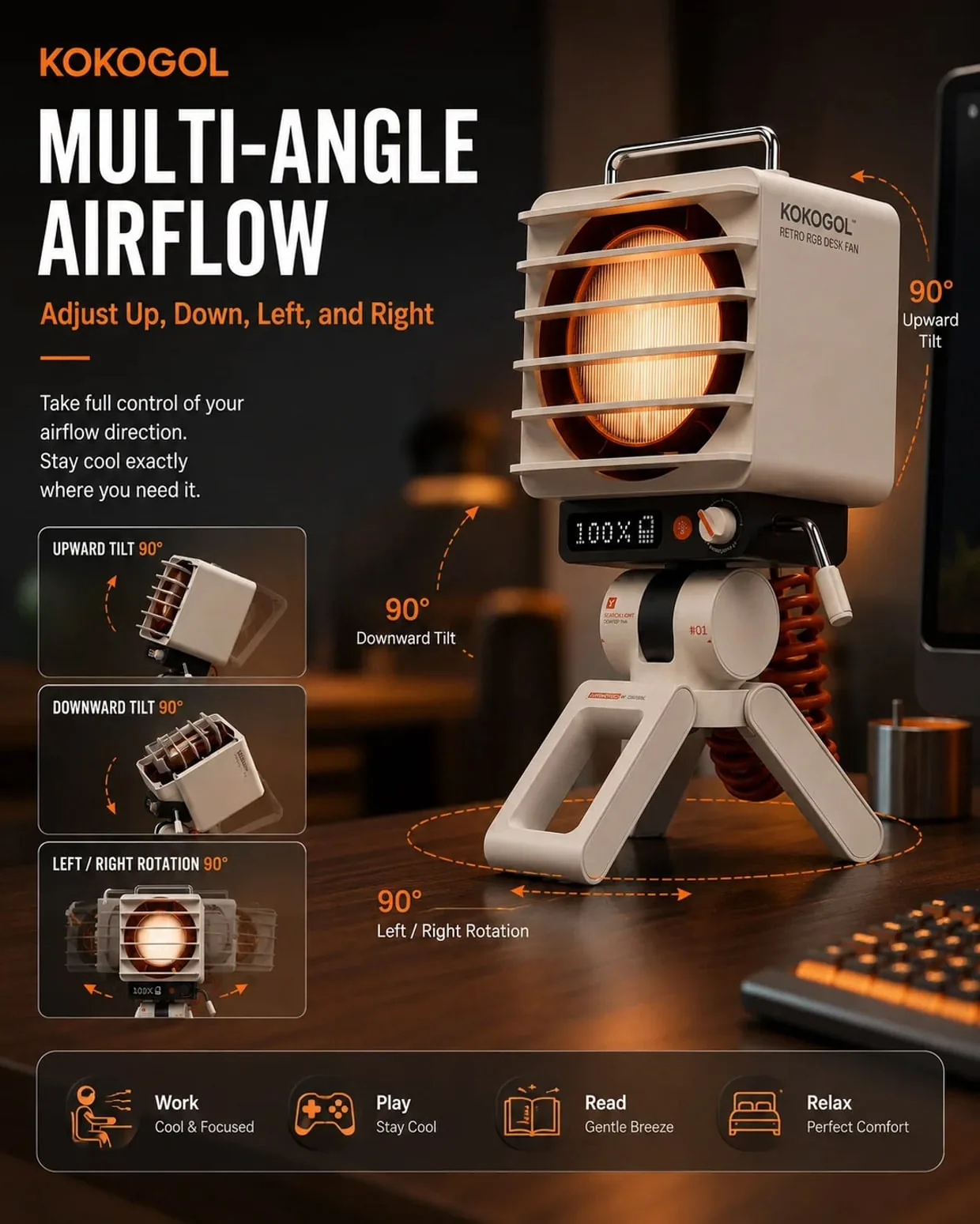 AirPixel Retro RGB Desk Fan