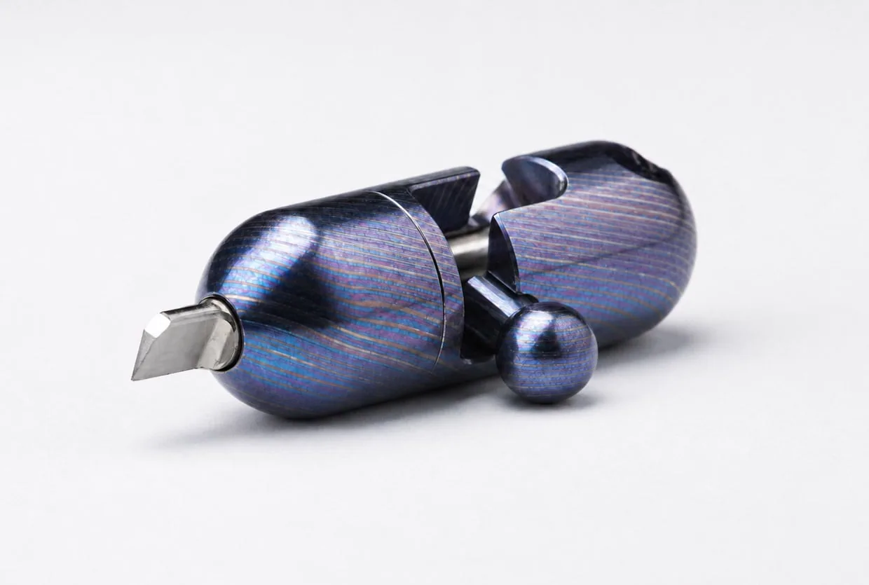 PeaCut 2.0 Titanium EDC Keychain Box Cutter