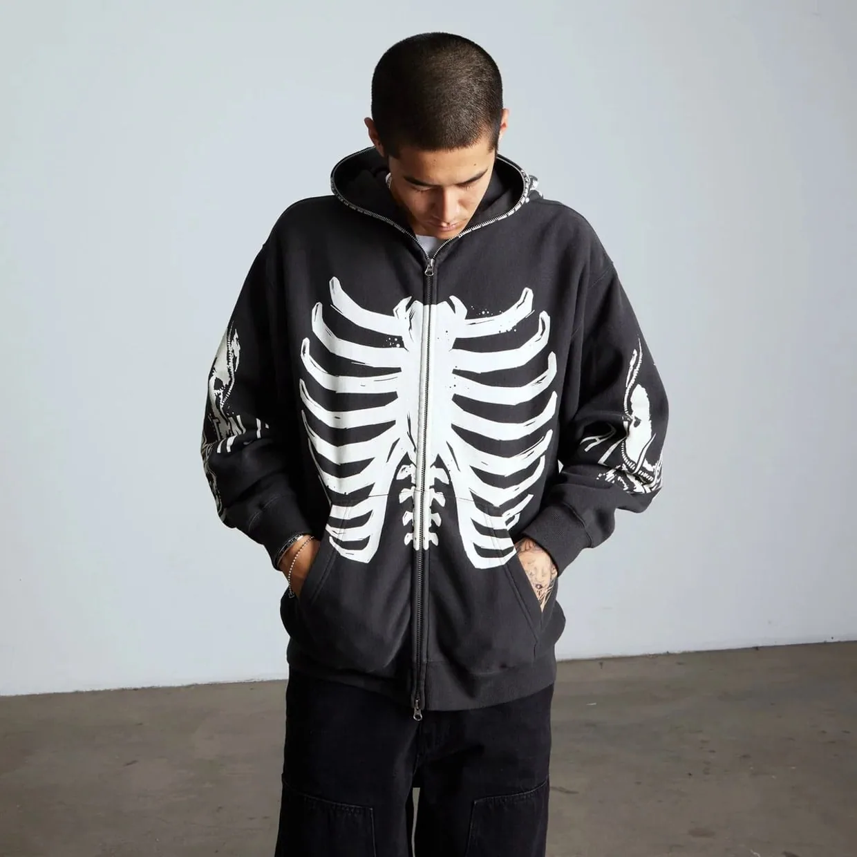 HUF x Alien Facehugger Full-Zip Hoodie