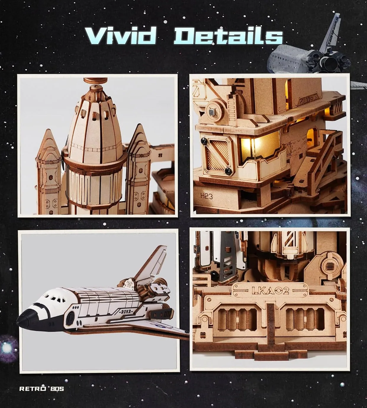 ROKR Space Shuttle Wooden Model