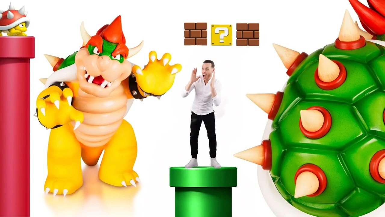 Sculpting Bowser from Chocolate