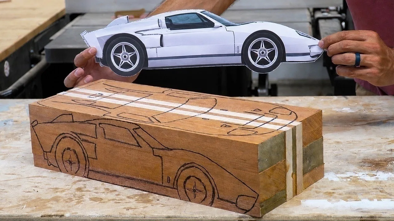 Carving a Ford GT40 Sculpture from Wood