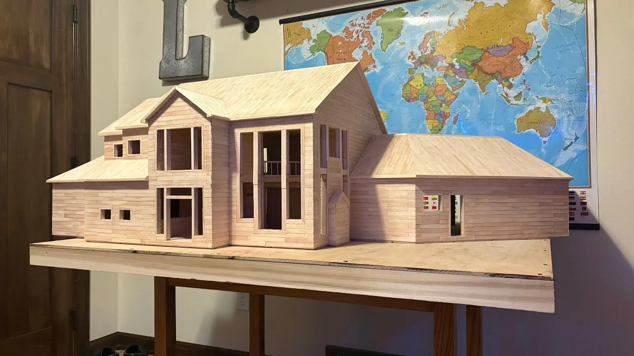 Building a Miniature House from Popsicle Sticks