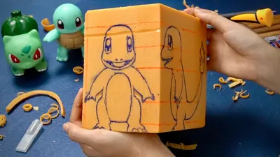 Carving a Wild Charmander from Soap